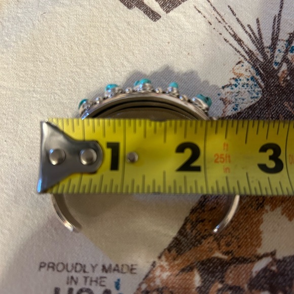 Sterling Silver Turquoise Cuff Bracelet - Picture 7 of 9